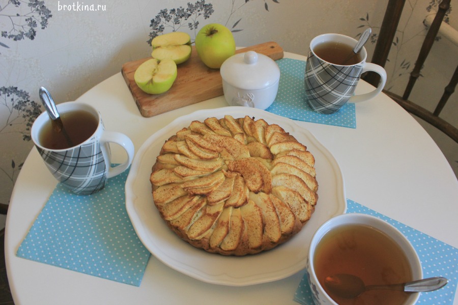 Рецепт яблочного пирога без яиц
